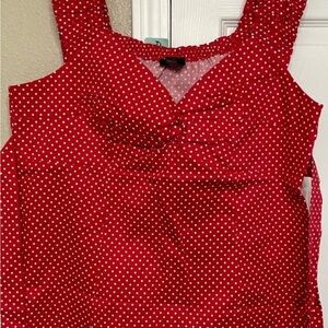 Torrid Red Ruched Tank Top